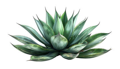 Fototapeta premium Digital illustration of a large agave plant against a stark black background