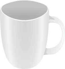 White empty mug. vector illustration