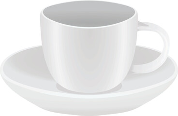 White empty cup on white background, vector