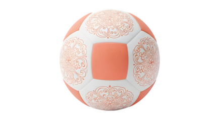Orange and white handball isolated on transparent background, a sports equipment