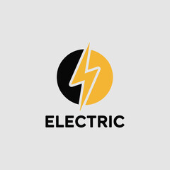 Vector art of electric logo with lightning bolt symbol and text