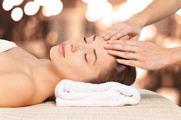 Young woman in resort have massage for relax