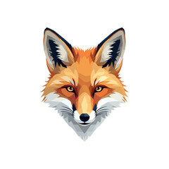 Obraz premium Fox head illustration with detailed features and vibrant colors 