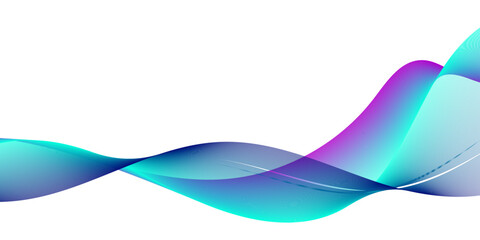 Vector wave and curve lines flowing dynamic gradient color isolated on transparent background. Digital future technology concept.  Science, banner, business, poster, template, music background.Vector 