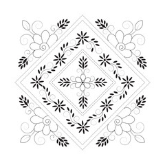 Flower line art, Floral Illustration, Embroidery Design