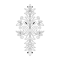 Flower line art, Floral Illustration, Embroidery Design