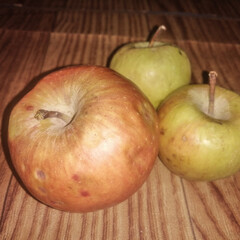Fresh Apples on Wooden Table in Warm Light | Natural Fruit and Rustic Food Photography