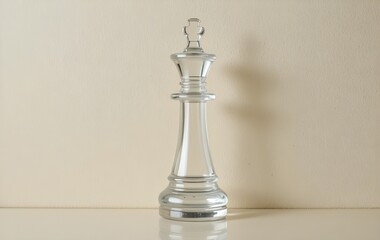 Elegant glass chess king piece standing tall ready for a strategic game showcasing leadership and strategy