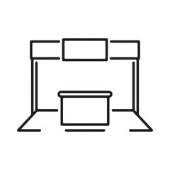 Simple line art icon of an exhibition booth or trade show display