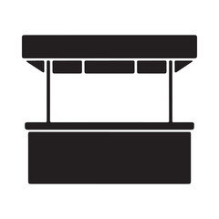 Simple silhouette of an empty market stall or booth