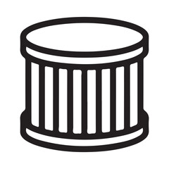 Simple line art icon of a drum