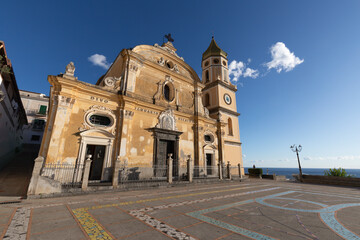 Fototapeta premium Praiano - Amalfi coast - facade of baroque St. Januarius (Gennaro) church.
