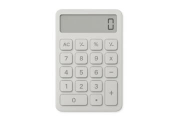 Minimalist white calculator for business and education computing