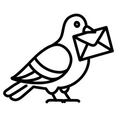 messenger pigeon icon illustration