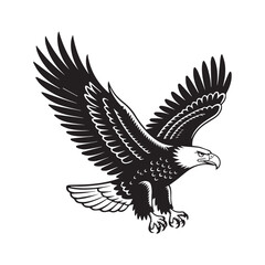 Obraz premium Eagle in flight vector illustration with wings spread symbolizing freedom and wildlife