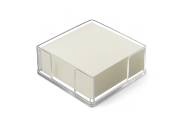 Memo pad paper cube in transparent holder