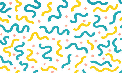 Retro Wave Pattern — Minimal Colorful Squiggle Design Vector Background illustration, easily editable.