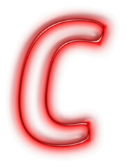 Carattere C rosso con sfondo trasparente