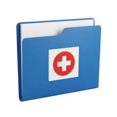 Obraz premium Blue medical folder isolated on transparent background