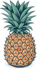 Obraz premium pineapple on white background