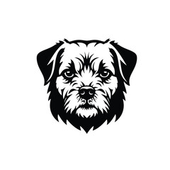 Black and white dog head graphic animal canine mammal