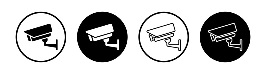 Security Camera or cctv sign, logo, badge, icon, sticker, label, emblem, stamp, symbol, video surveillance