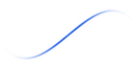 Abstract glowing blue line on black background isolated on white background isolated on transparent background