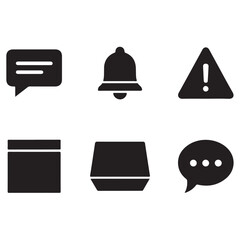 Vector art of collection of notification icons for web and application design set and bundle silhouette art vector design