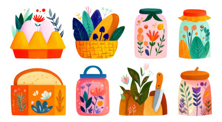 Colorful Collection of Isolated Objects with Nature Theme and Unique Designs