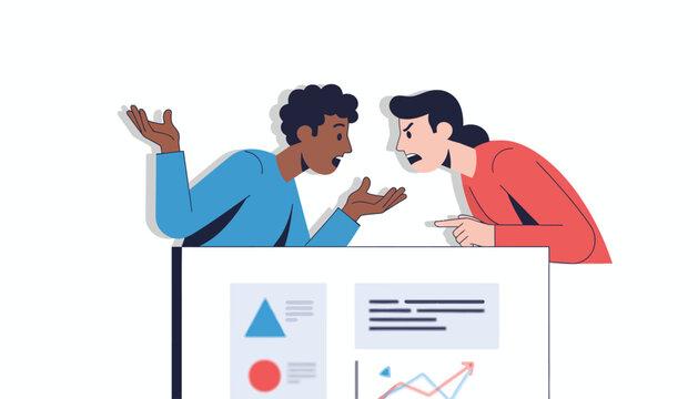 Colleagues Having a Heated Argument Over Business Performance Data