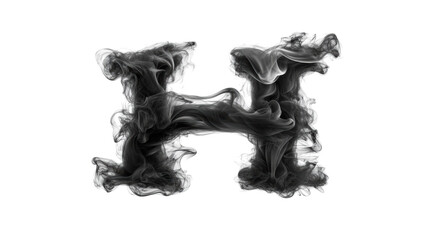 Smoky Letter H on Transparent Background