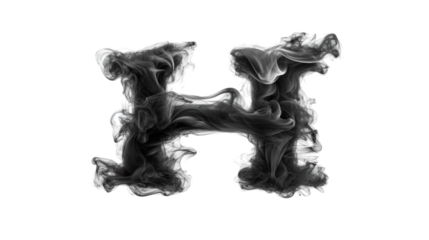 Smoky Letter H on Transparent Background