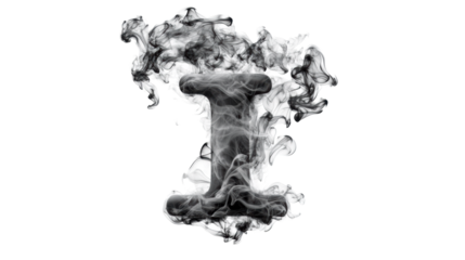 Smoky Letter I on Transparent Background