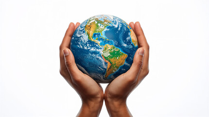 Hands Holding a Model of the Earth