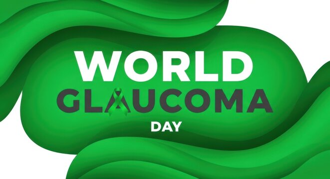 World Glaucoma Day - Eye Health Awareness Green Ribbon