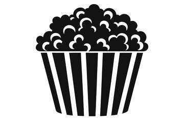 Popcorn silhouette vector, Popcorn box black symbol
