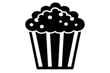 Popcorn silhouette vector, Popcorn box black symbol

