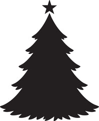 Christmas Tree Silhouette Holiday Winter Season Decoration Vector