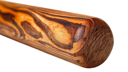 PNG of Close-up of a beautifully crafted wooden object showcasing rich grains and vibrant colors.