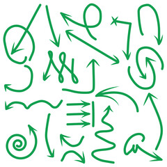 Set of arrow icons. vector illustration arrow shapes in various styles.