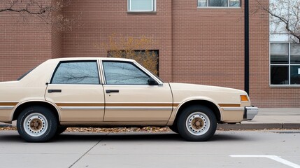A close-up reveals a flat tire on a steel rim parked next to another car on an old brick street, evoking a sense of despair