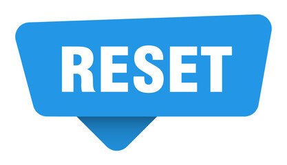 reset sticker. reset blue sign isolated on transpatent background