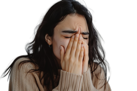 PNG Hispanic woman head sneezing person.