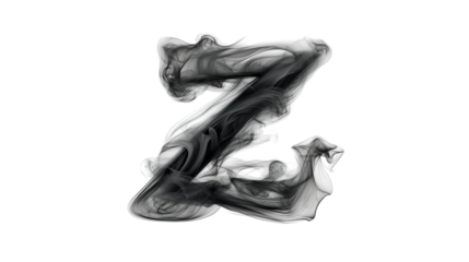 Smoky Letter Z on Transparent Background