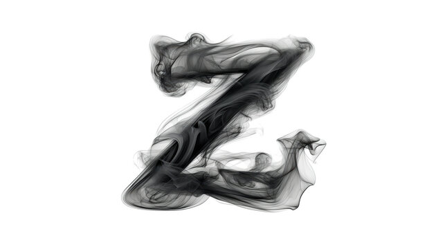 Smoky Letter Z on Transparent Background