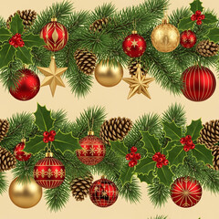 Festive Holiday Garland with Ornaments