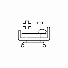 hospital patient bed icon sign vector