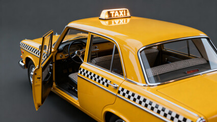 Iconic Taxi Car Showcased in Studio Lighting