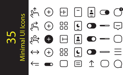 35 Minimal UI Icons Set