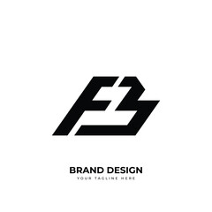 Letter Fb or Bf initial abstract typography logo © Shamoli